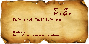 Dávid Emiliána névjegykártya